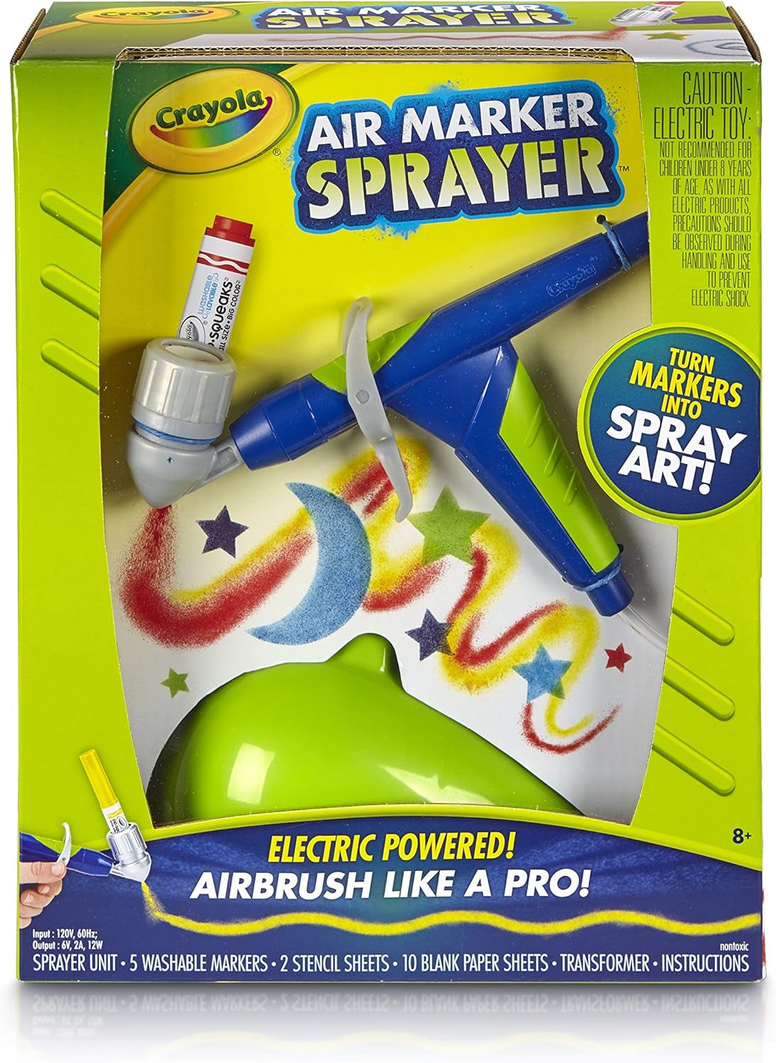 Crayola Marker Airbrush Spray Art Kit, DIY Marker Art Set for Kids, Toys for Kids, Gift for Boys & Girls, 6+
