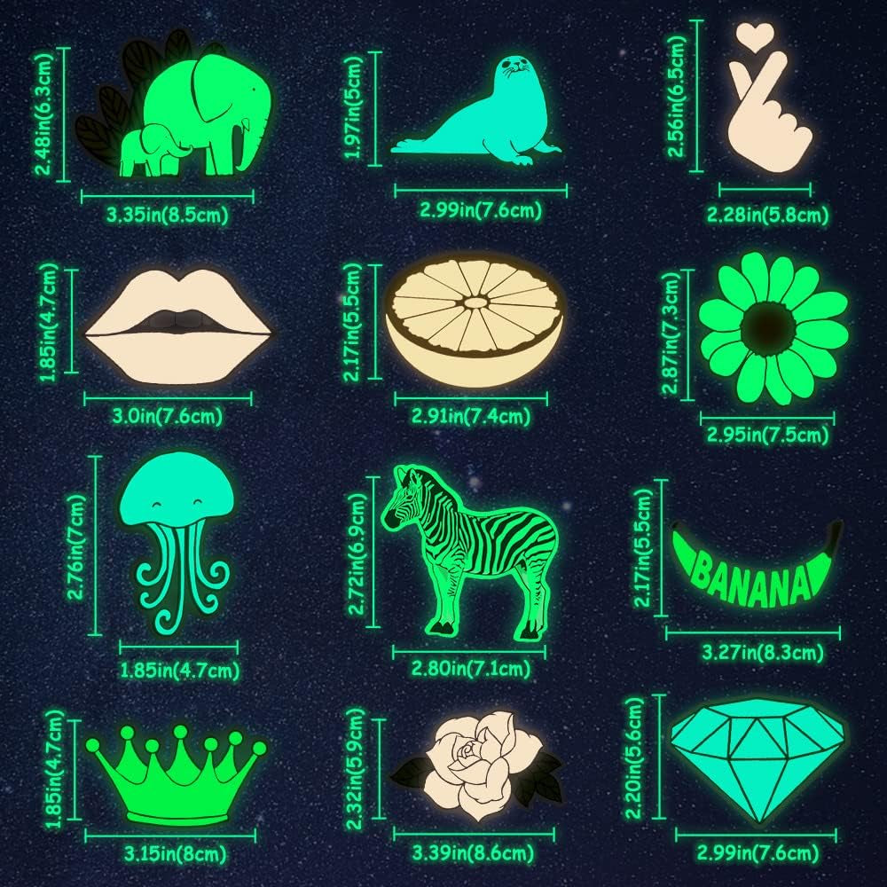 QTL Glow-in-the-Dark Wall Stickers for Kids' Bedrooms - 30-Piece Decorative Set