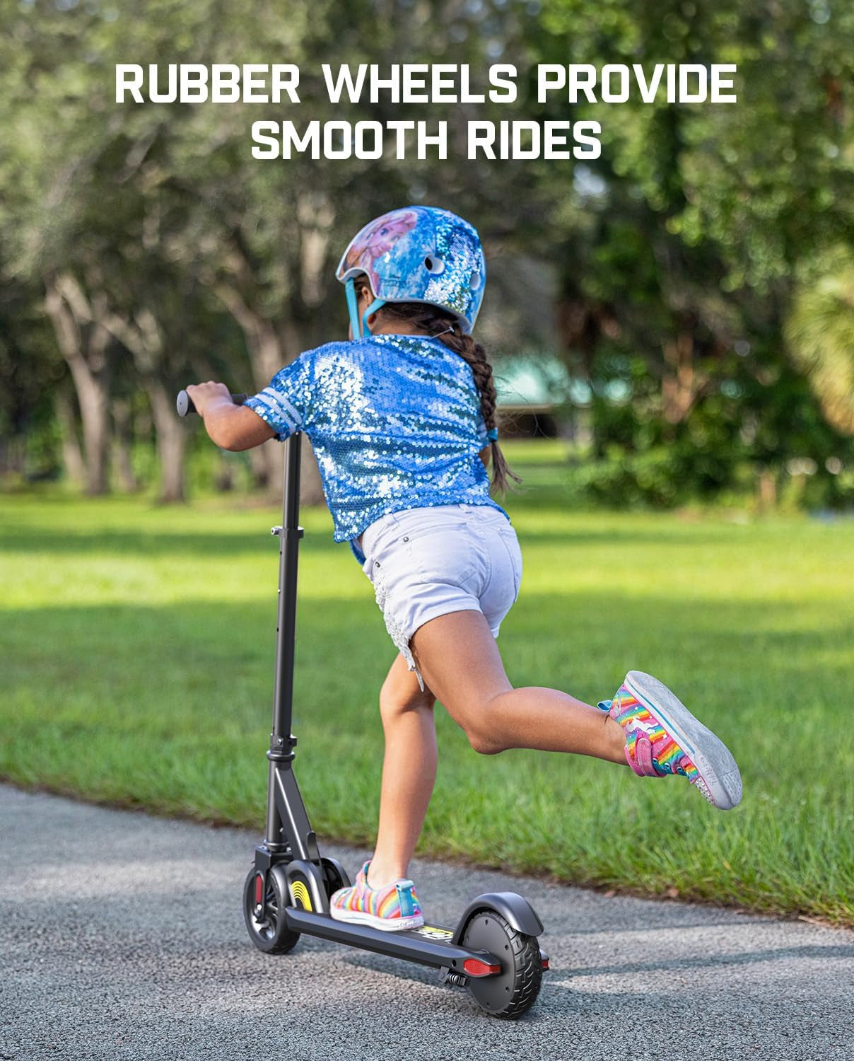 Fanttikride C9 Electric Scooter for Kids 8-12, Adjustable Handlebar Height for Riders 3.9-5.2 Ft, 132 Lbs, up to 40 Mins Continuous Time, 5 Miles Range, 2 Safe Max Speed 6/10 MPH