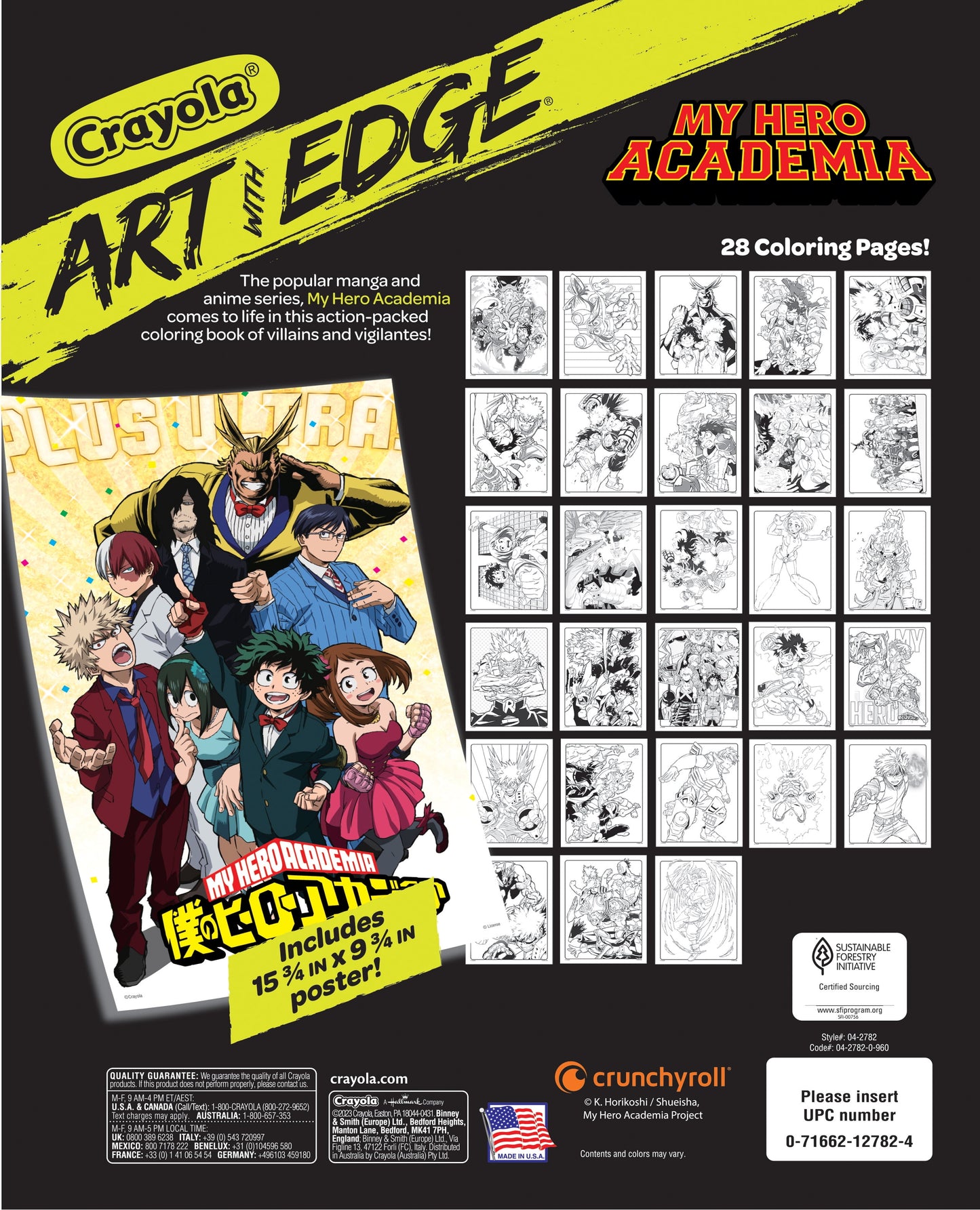 My Hero Academia 28 Coloring Pages & 1 Poster, Art with Edge, Adult Coloring Gift