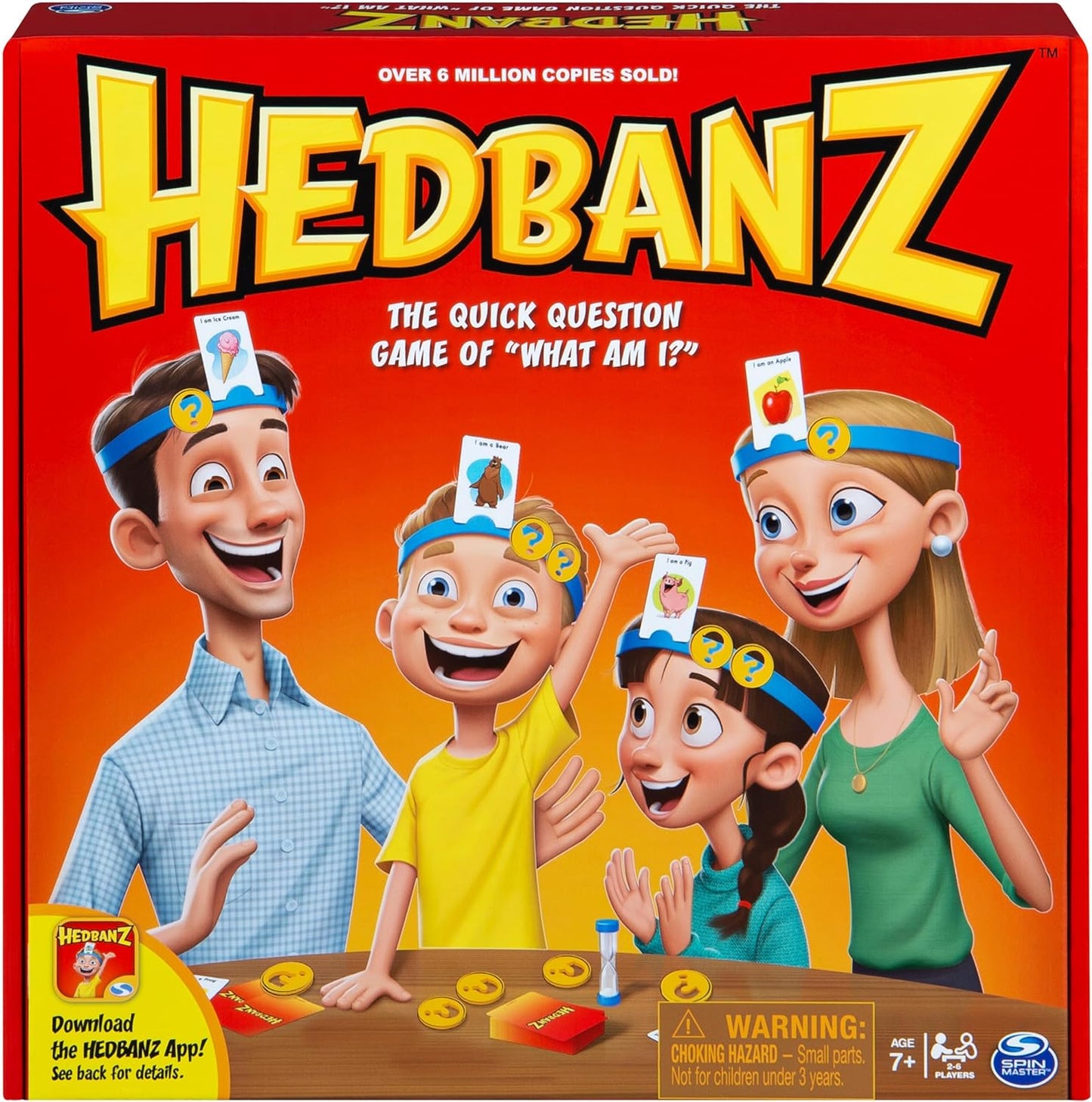 Spin Master Games, Hedbanz 2023 Edition with New Cards, Picture Guessing Board Game, for Family & Kids, 2-6 Players, for Ages 6 & Up