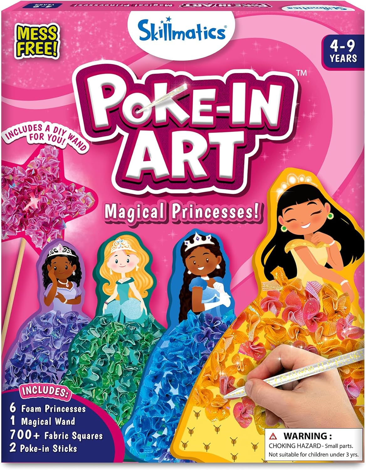 Skillmatics Poke-In Art - Flower Bouquet, Mess-Free Creative Activity, DIY Wood Craft Kits, Gifts for Girls & Boys Ages 4, 5, 6, 7, 8, 9