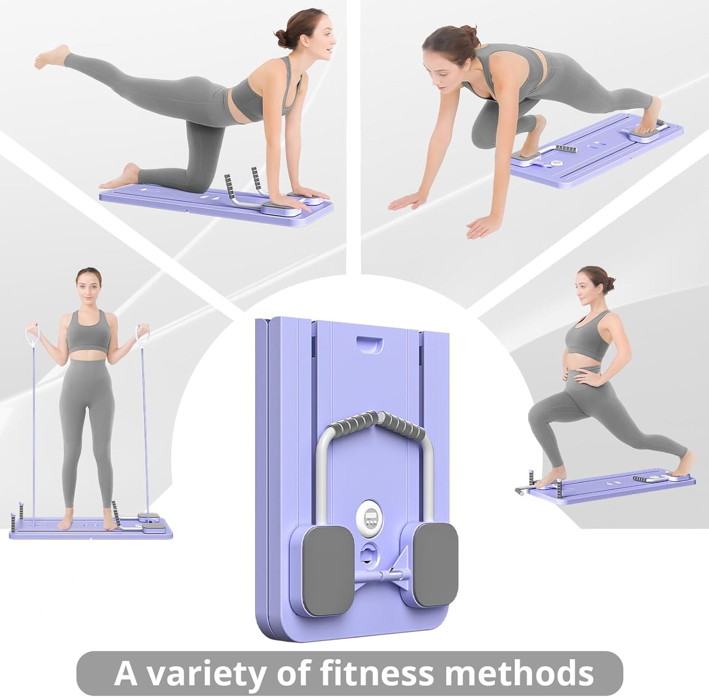 JANUA Pilates Board - Pilates Reformer Set, Multi-Purpose Foldable Pilates Reformer Board for Home, 5 in 1 Pilates Sliding Board