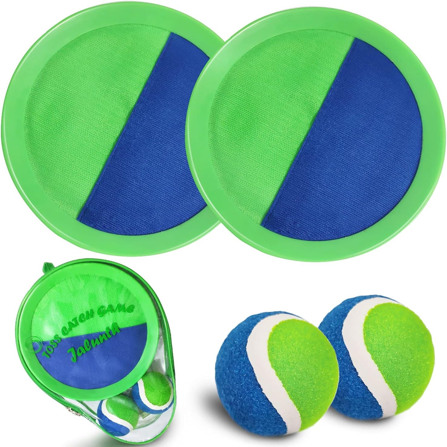Jalunth Ball Catch Set Game Toss Paddle - Beach Toys Back Yard Pool Outdoor Lawn Games Backyard Camping Sticky Mitts Age 3 4 5 6 7 8 9 10 11 12 Years Old Boys Girls Kids Adults Family Easter Gifts