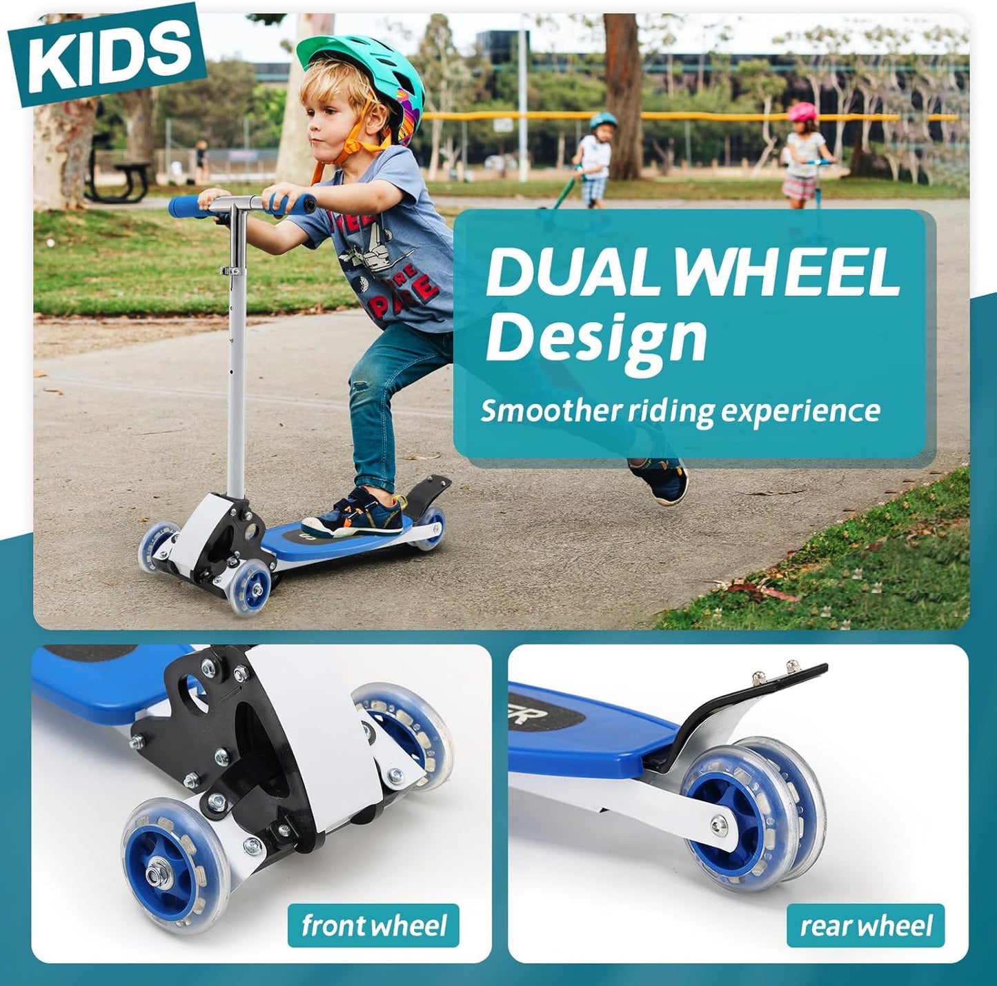 Kids Kick Scooter, 3 Wheel Scooter for Kids Ages 8-12