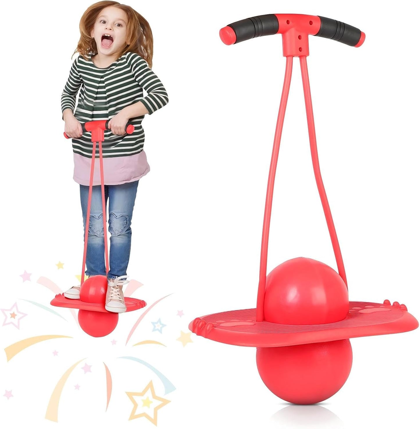 FAHKNS Pogo Ball for Kids - Jumping Toy for Ages 4-12οΌSturdy Pogo Stick Alternative with HandleοΌSafe Hopper Ball for Outdoor Play, Boys & Girls