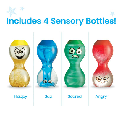Hand2Mind Express Your Feelings Sensory Bottles, Social Emotional Fidget Toys for Kids (4 Pieces)