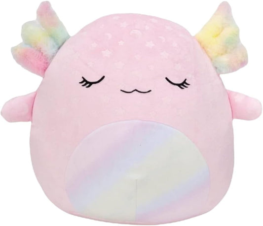 Squishmallows Official Kellytoy 14-Inch Cressida Axolotl Glow-in-the-Dark Soft Plush Toy