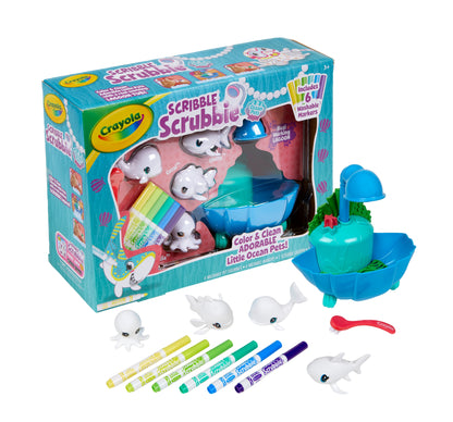Scribble Scrubbie Ocean Lagoon Toy Set, Coloring Gift for Girls and Boys, Shark Toy for Kids, Arts & Crafts