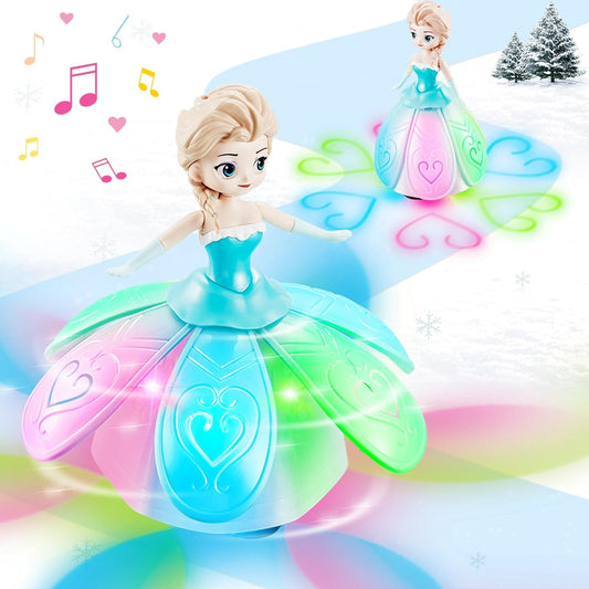 Girl Toys Age 4-5,Birthday Gifts for 1 2 3 4 Year Old Girls,Dancing Princess Interactive Spin Robot Toys for Girls with Colorful Flashing Lights & Music,Christmas Festival Gifts for Toddler