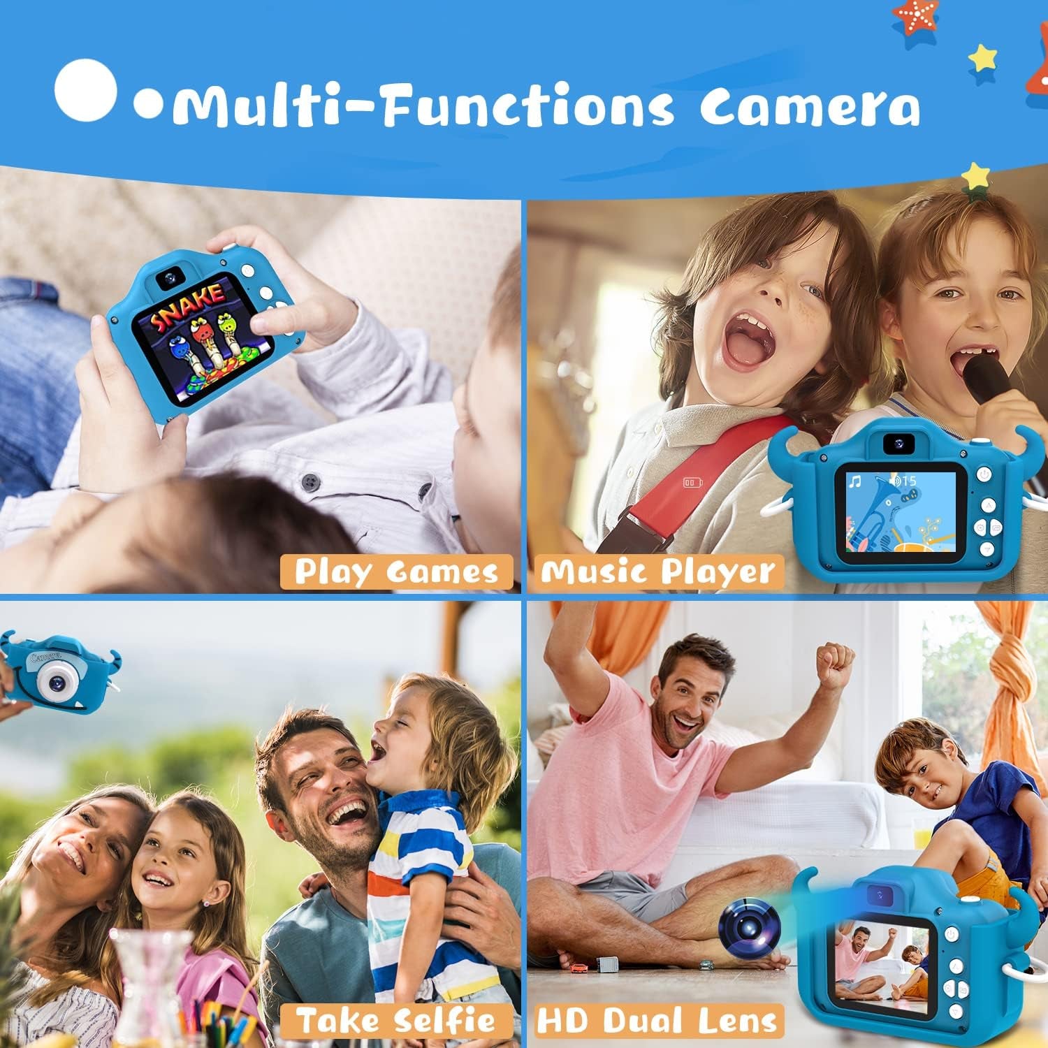 Digital Camera for Children - 20MP Video, 2.0-Inch Screen, Includes 32GB SD Card, Ideal Gift for Birthdays and Christmas for Ages 3-12