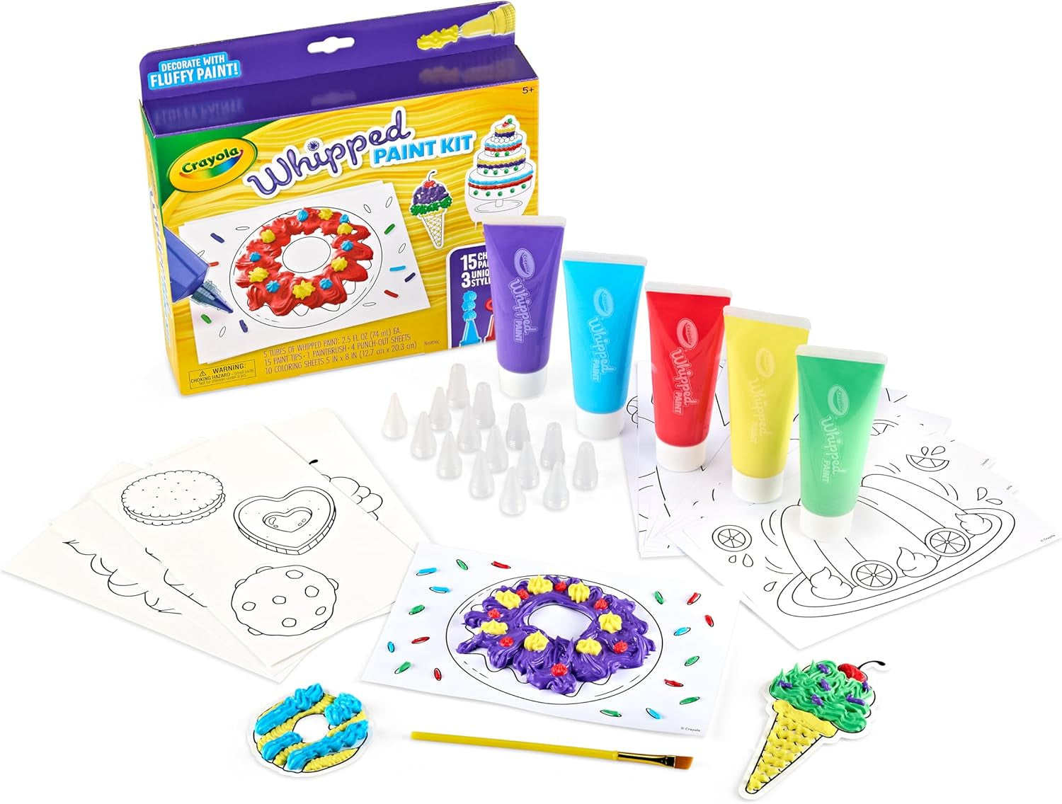 Crayola Whipped Paint Kit, Puff Paint, 3D Paint Set for Kids, 3 Unique Textures, Sensory Art Toy, Gift for Kids, Ages 5+