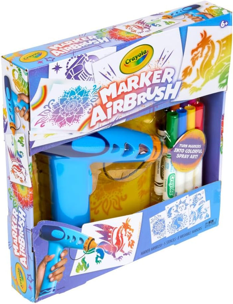 Crayola Marker Airbrush Spray Art Kit, DIY Marker Art Set for Kids, Toys for Kids, Gift for Boys & Girls, 6+