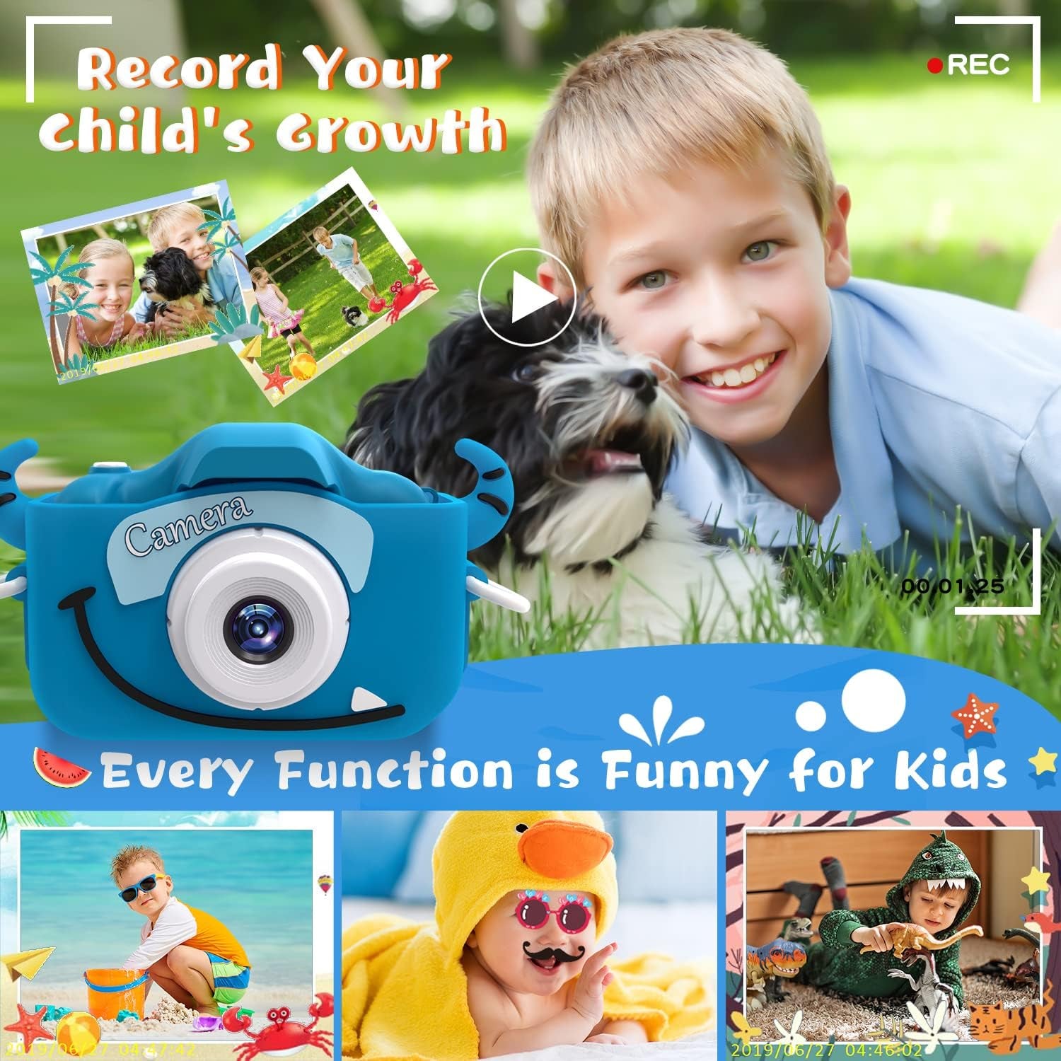 Digital Camera for Children - 20MP Video, 2.0-Inch Screen, Includes 32GB SD Card, Ideal Gift for Birthdays and Christmas for Ages 3-12