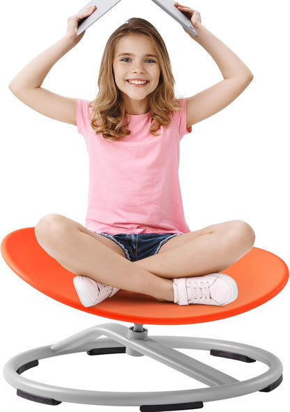 ROBUD Kids Sensory Swivel Chair, Autism Kids Swivel Chair with Non-Slip Design, Training Body Coordination, Flower Shape Wobble Chair, No Assembly, Pink
