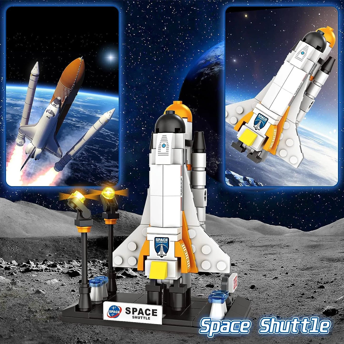 Space Shuttle Toys, Space Rocket Toy Building Blocks Set, Space Model Toys, Cool Spaceship Toy for Kids, STEM Toy for Boys and Girls Age 6-12 (455 PCS)