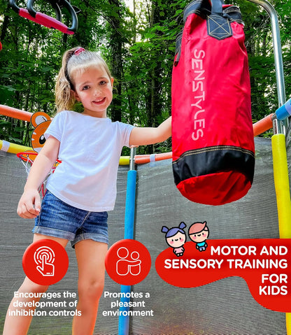 Trampoline for Kids with Anti-Rollover round Bottom - Double Safety Handles - Indoor/Outdoor Toddler Trampoline