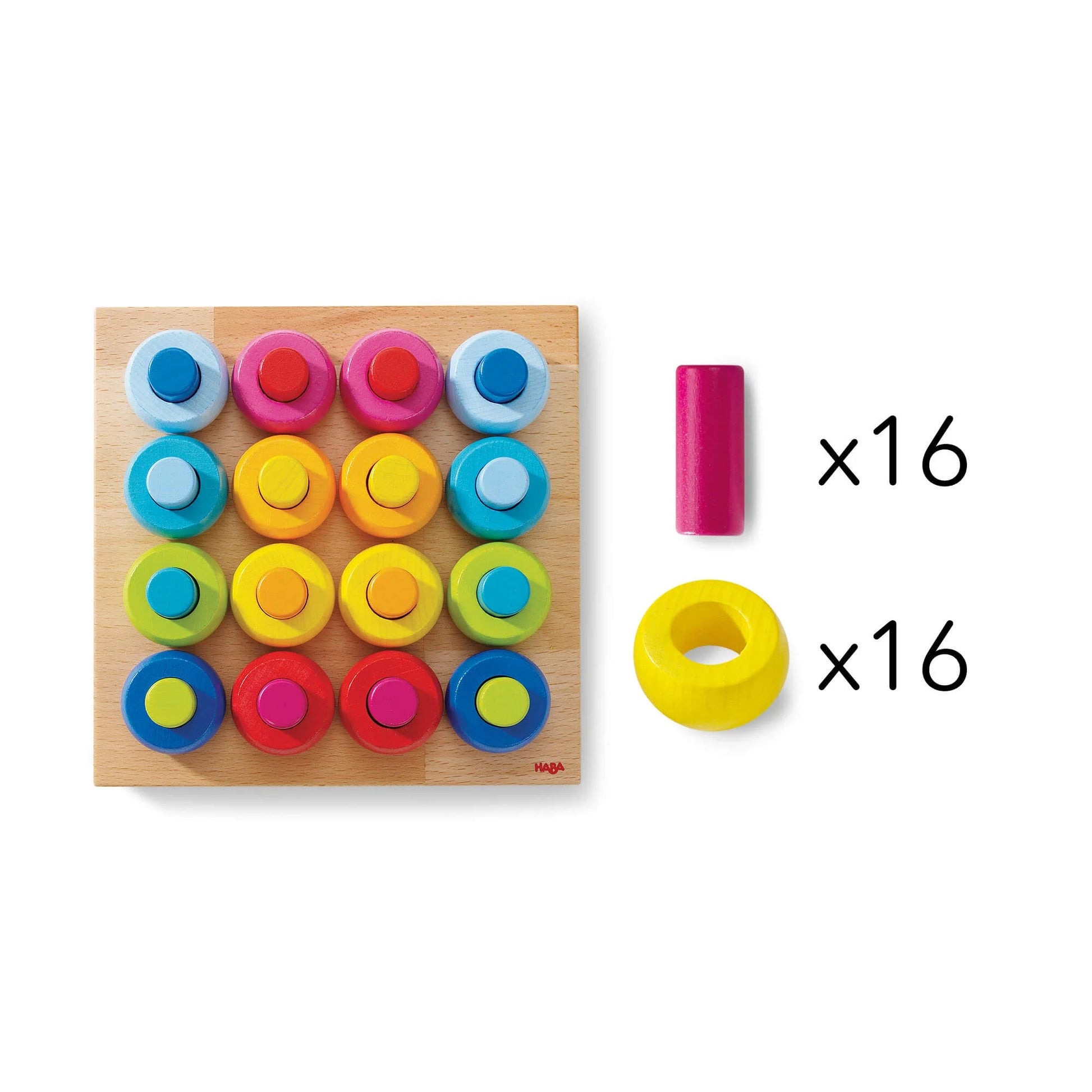 Rainbow Whirls Wooden Sorting & Stacking Rings Shape Sorter Fine Motor Toys