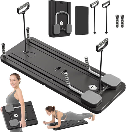 JANUA Pilates Board - Pilates Reformer Set, Multi-Purpose Foldable Pilates Reformer Board for Home, 5 in 1 Pilates Sliding Board