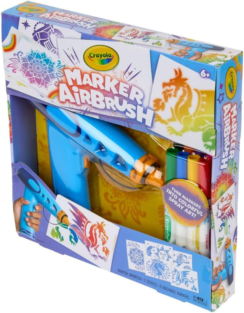 Crayola Marker Airbrush Spray Art Kit, DIY Marker Art Set for Kids, Toys for Kids, Gift for Boys & Girls, 6+