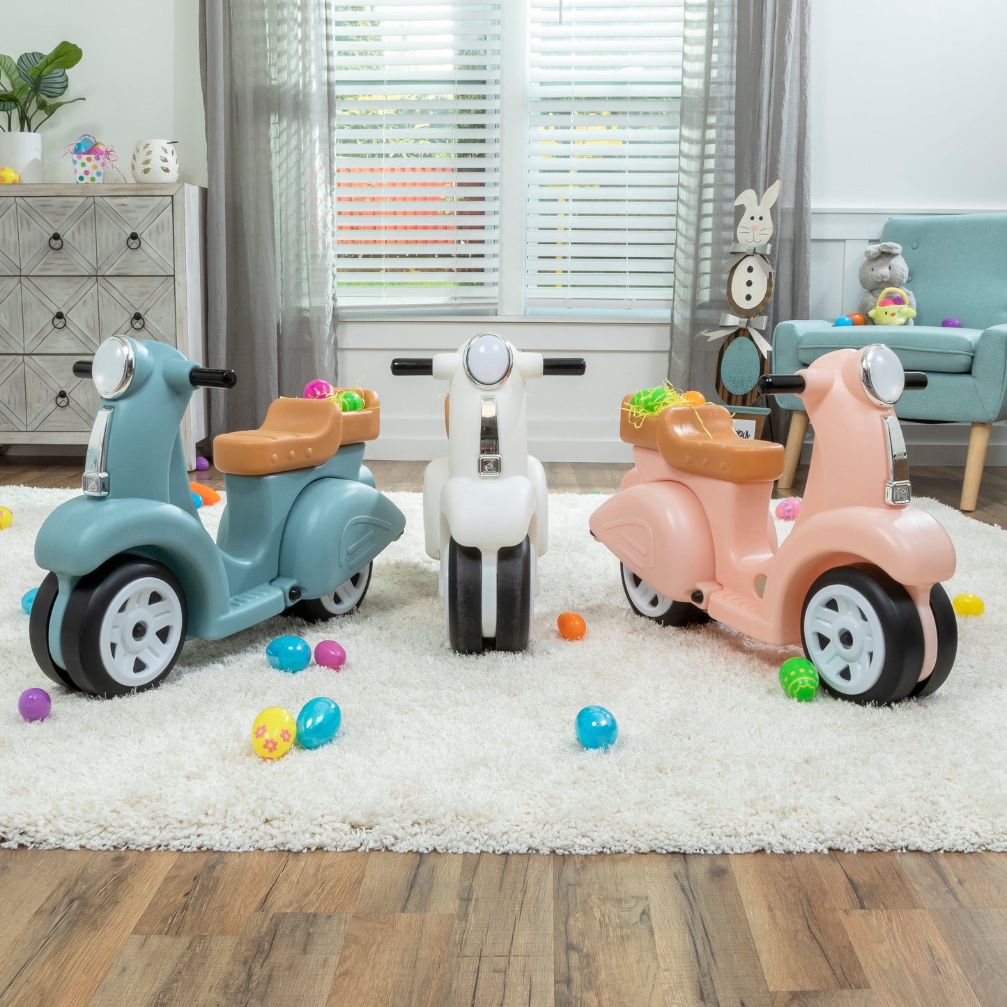 Ride along Aqua Scooter Plastic Toddler Foot-To-Floor Riding Toy for Ages 18M-4Y