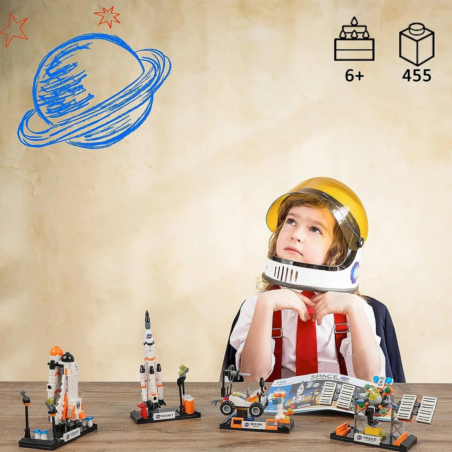 Space Shuttle Toys, Space Rocket Toy Building Blocks Set, Space Model Toys, Cool Spaceship Toy for Kids, STEM Toy for Boys and Girls Age 6-12 (455 PCS)