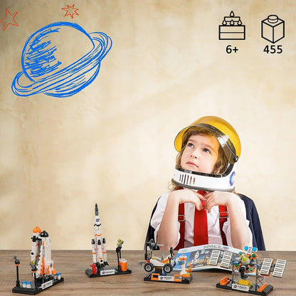 Space Shuttle Toys, Space Rocket Toy Building Blocks Set, Space Model Toys, Cool Spaceship Toy for Kids, STEM Toy for Boys and Girls Age 6-12 (455 PCS)