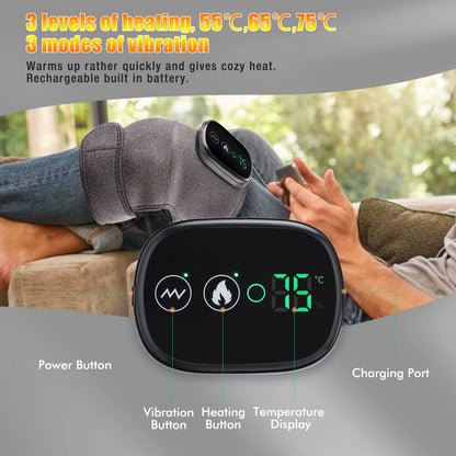 Electric Heating Knee Massager Joint Elbow Knee Pad Shoulder Pad Vibration Knee Shoulder Massage Health Care
