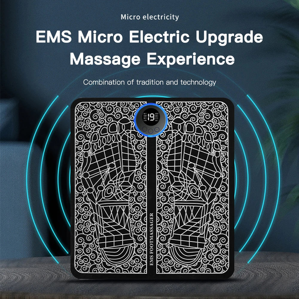 EMS Foot Massager Mat Electric Masajeador Rechargeable Shoulder Massage Pulse Muscle Stimulation Foot Relaxation Pads