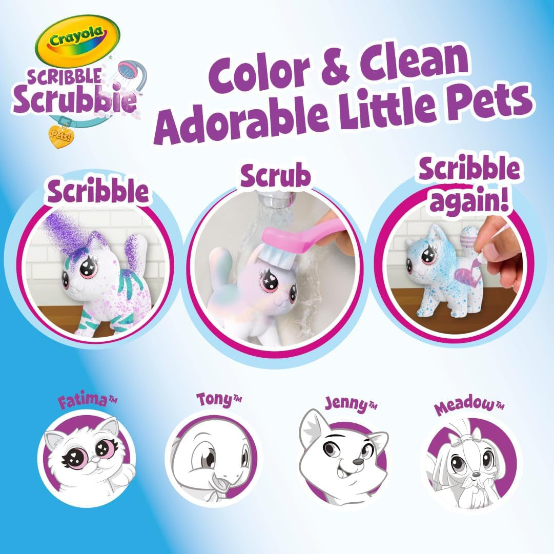 Crayola Scribble Scrubbie Pets Spray Boutique, Airbrush Art Set for Kids, DIY Crafts for Toddlers, Kids Toys, Gifts for Girls & Boys, Ages 3+