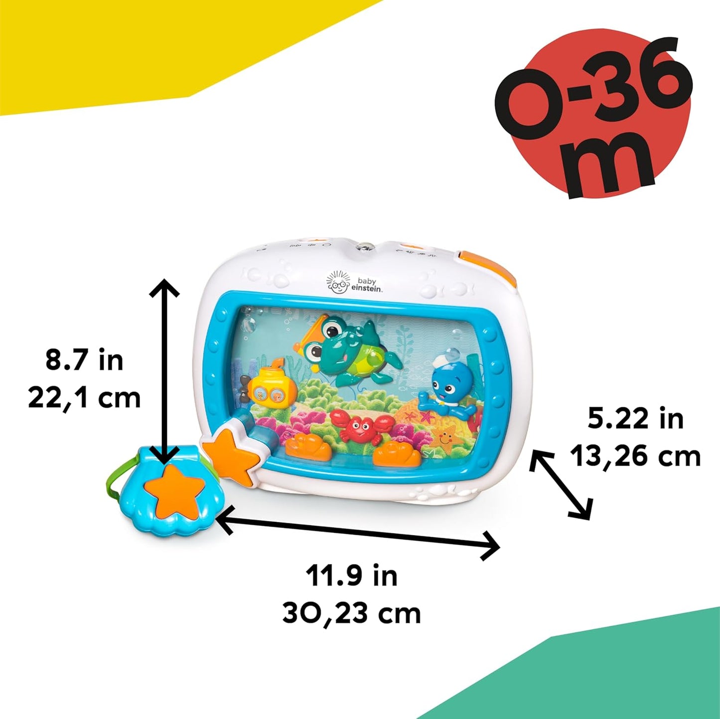 Baby Einstein Sea Dreams Soother Musical Crib Toy and Sound Machine, Newborn and Up