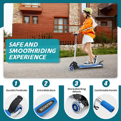 Kids Kick Scooter, 3 Wheel Scooter for Kids Ages 8-12