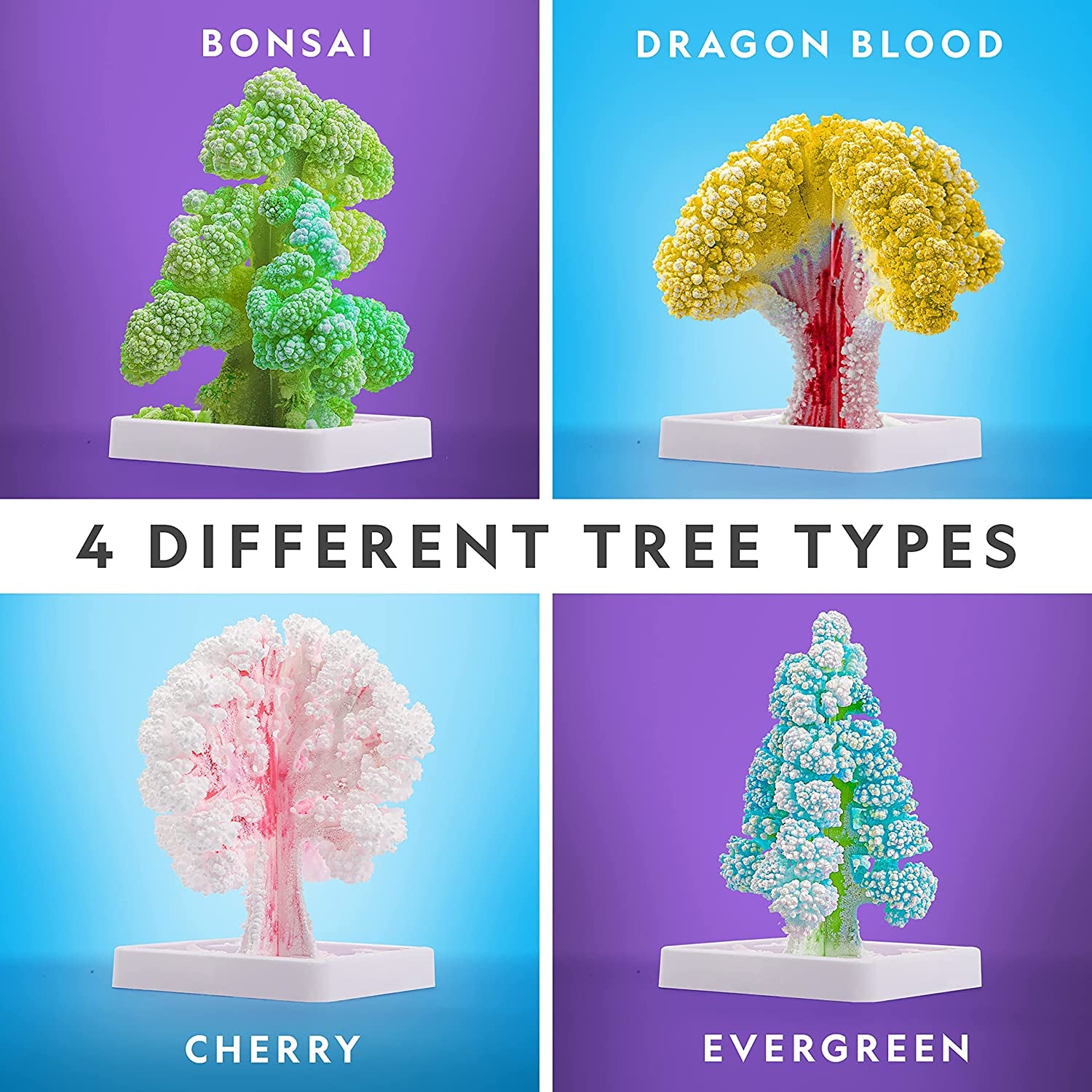 National Geographic Craft Kits for Kids - Crystal Growing Kit, Grow 6 Crystal Trees in Just 6 Hours, Educational Craft Kit with Art Supplies, Geode Specimen, STEM Arts & Crafts Kit (Amazon Exclusive)