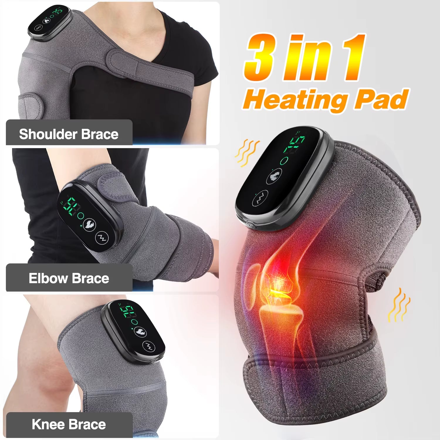 Electric Heating Knee Massager Joint Elbow Knee Pad Shoulder Pad Vibration Knee Shoulder Massage Health Care