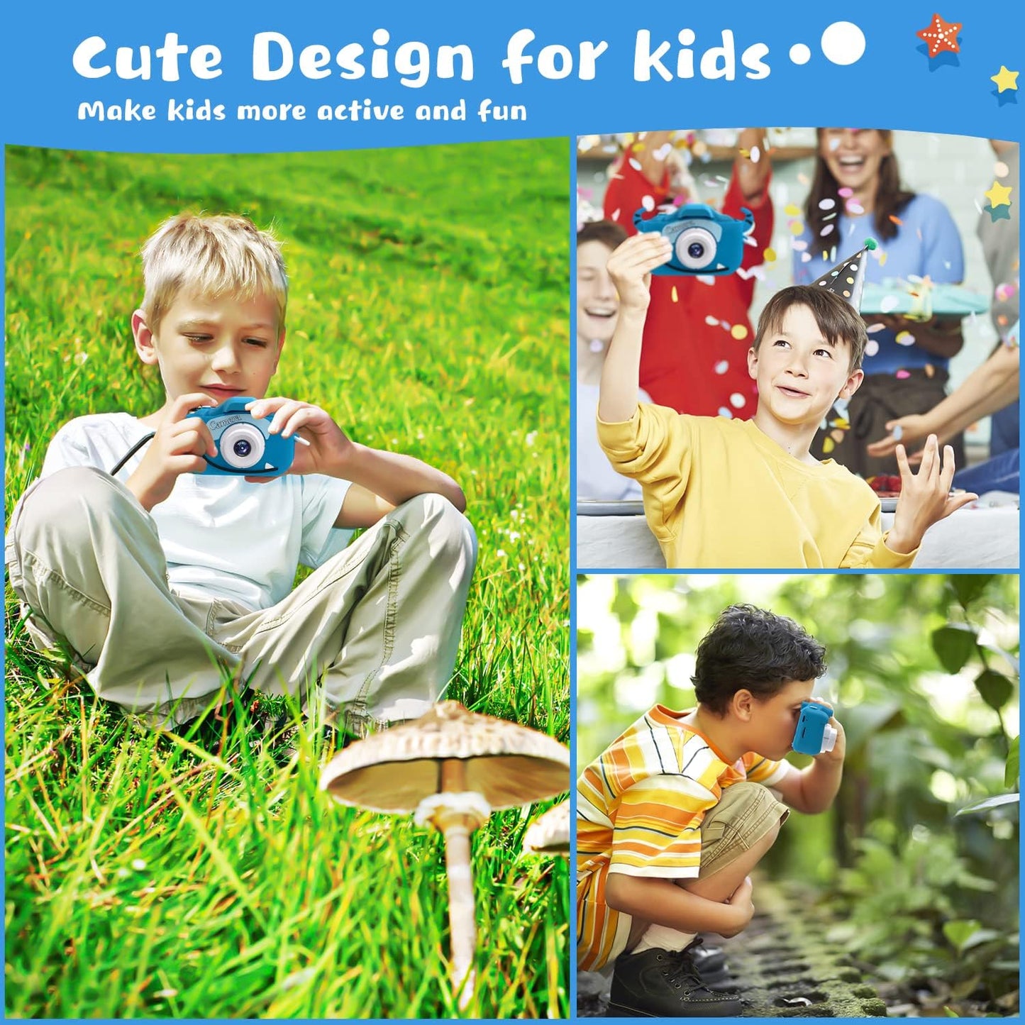 Digital Camera for Children - 20MP Video, 2.0-Inch Screen, Includes 32GB SD Card, Ideal Gift for Birthdays and Christmas for Ages 3-12