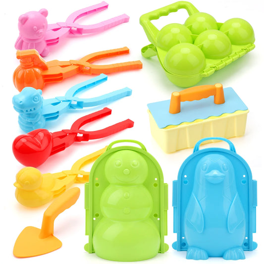 11Pcs Snowball Maker Tool Winter Snow Toys Kit, Sand Molds Beach Toys Plastic Snow Molds, Snow Toys for Kids Outdoors, Children'S Winter Accessories, Ages 3+
