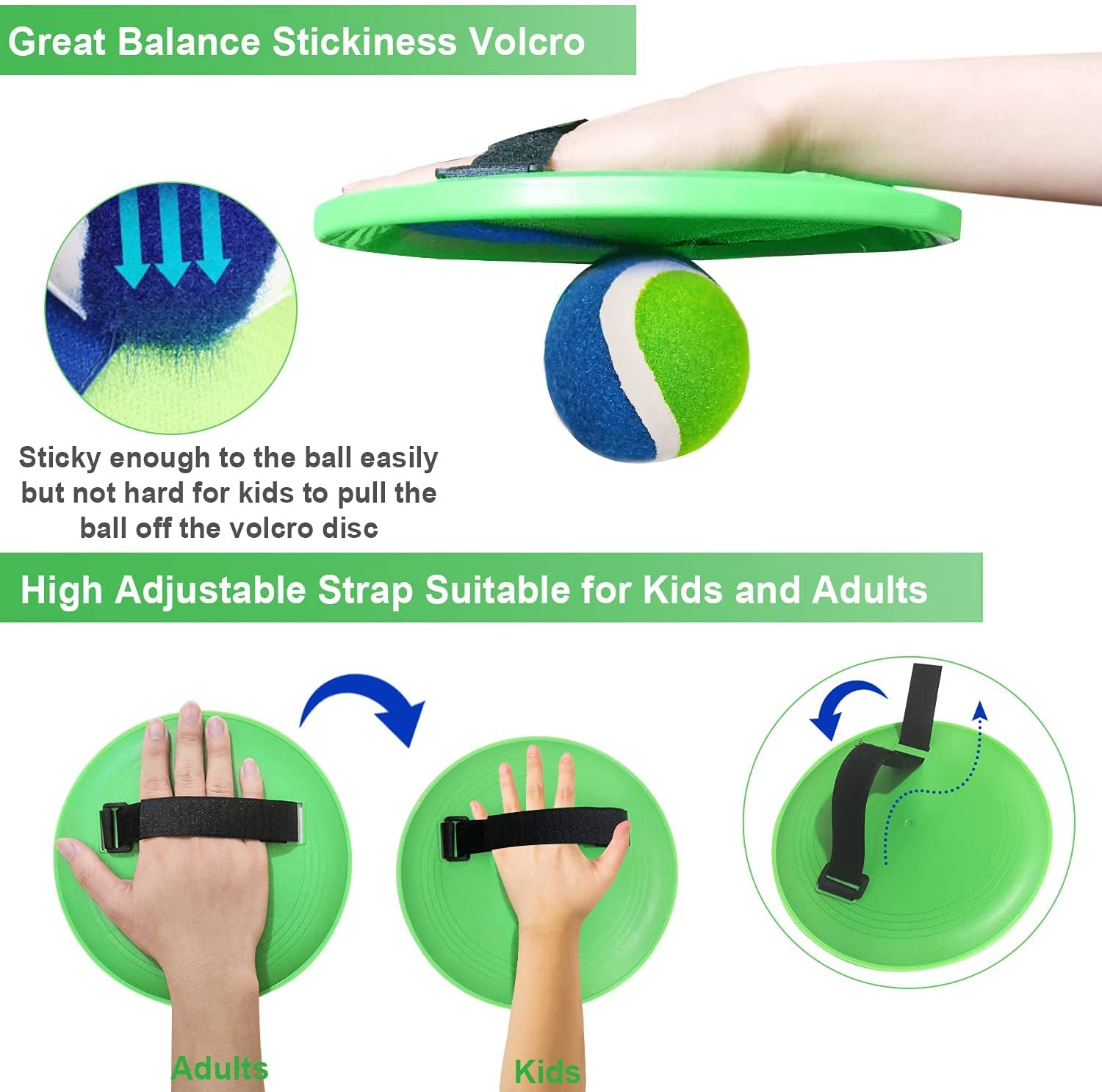 Jalunth Ball Catch Set Game Toss Paddle - Beach Toys Back Yard Pool Outdoor Lawn Games Backyard Camping Sticky Mitts Age 3 4 5 6 7 8 9 10 11 12 Years Old Boys Girls Kids Adults Family Easter Gifts