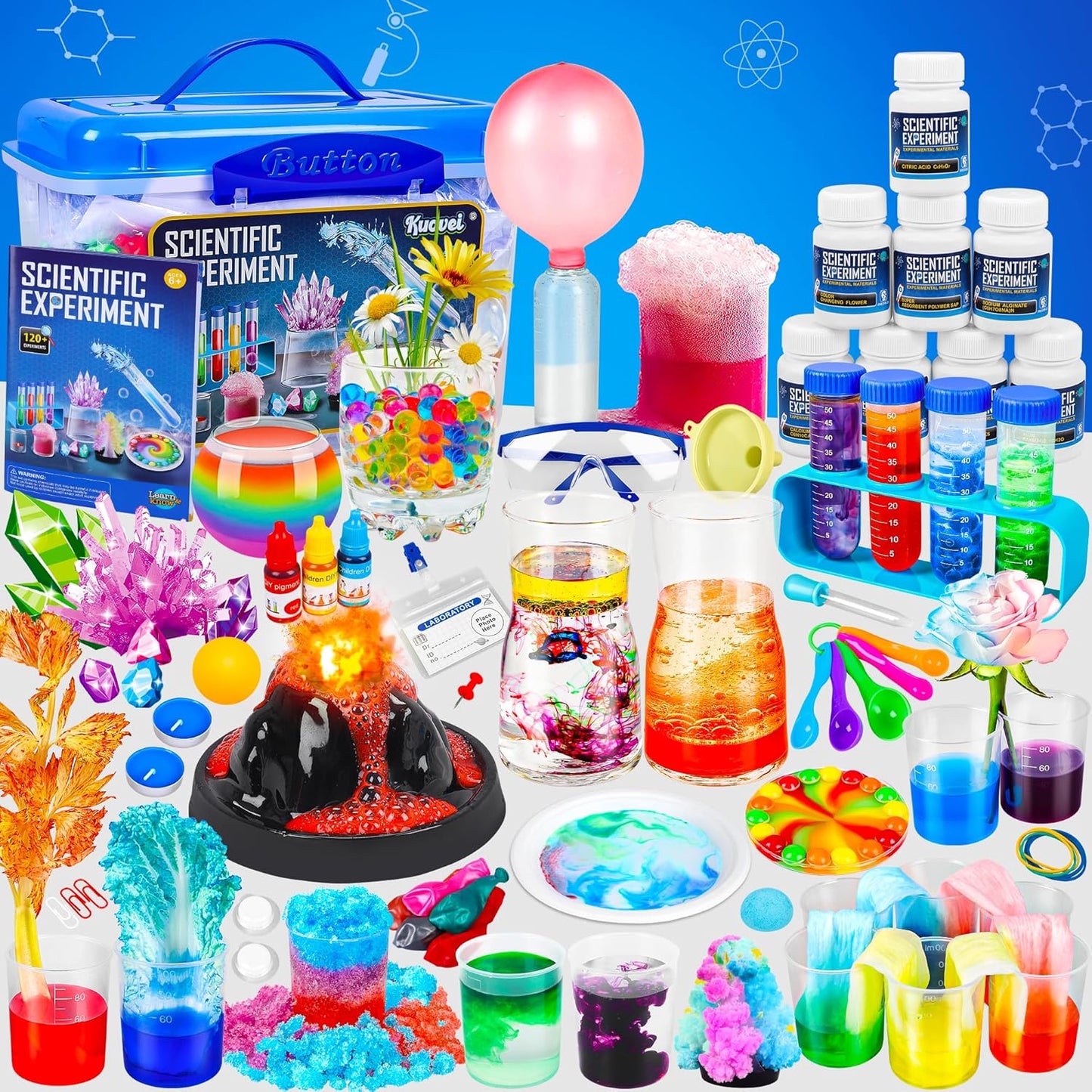 Science Kit for Kids,80 Science Lab Experiments,Scientist Costume Role Play STEM Educational Learning Scientific Tools,Birthday Gifts and Toys for 6 7 8 9 Years Old Boys Girls Kids