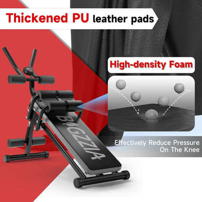 Foldable Ab Trainer Fitness Equipment with LCD Display, Black