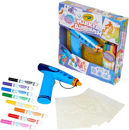Crayola Marker Airbrush Spray Art Kit, DIY Marker Art Set for Kids, Toys for Kids, Gift for Boys & Girls, 6+