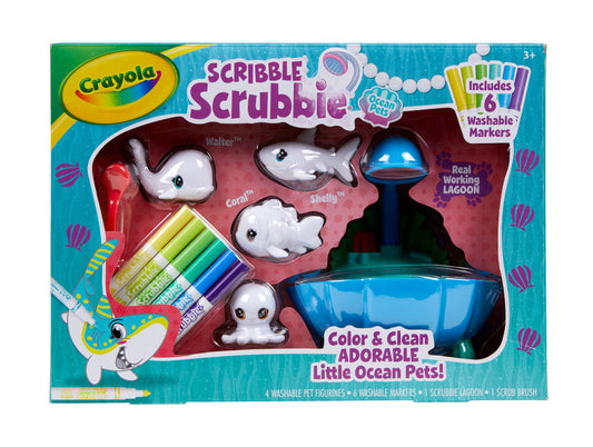 Scribble Scrubbie Ocean Lagoon Toy Set, Coloring Gift for Girls and Boys, Shark Toy for Kids, Arts & Crafts