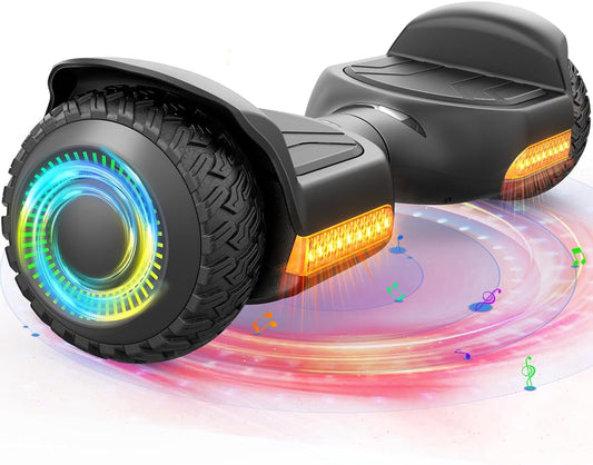 Gyroor Hoverboard New G13 All Terrain Hoverboard with LED Lights & 500W Motor, Self Balancing off Road Hoverboards with Bluetooth for Kids Ages 6-12 and Adults