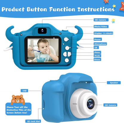 Digital Camera for Children - 20MP Video, 2.0-Inch Screen, Includes 32GB SD Card, Ideal Gift for Birthdays and Christmas for Ages 3-12