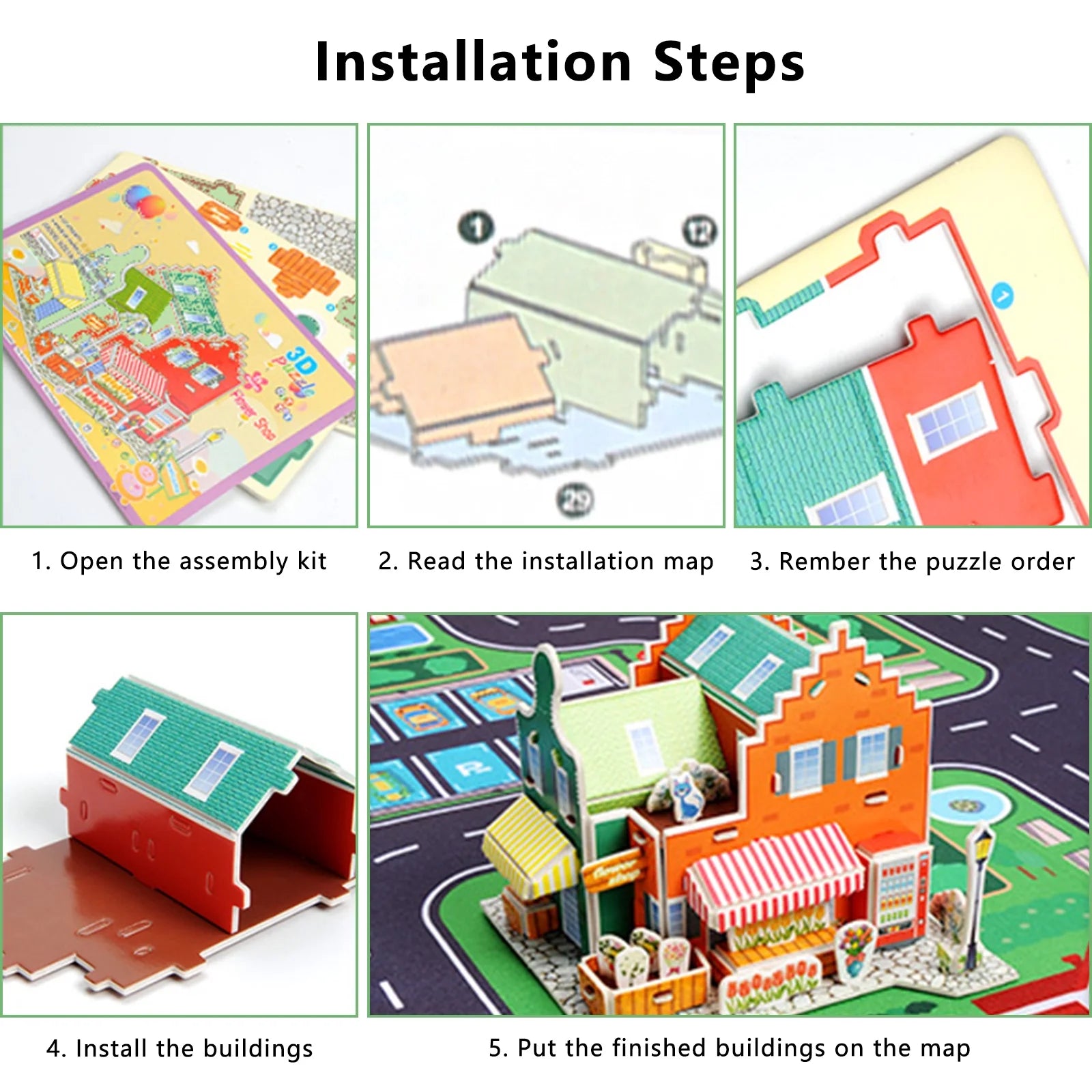 City Map Construction Building Sets with 6 Cartoon Character Toys, Preschool Educational Learning Toys for 6+ Year Old Kids Boys Girls Children