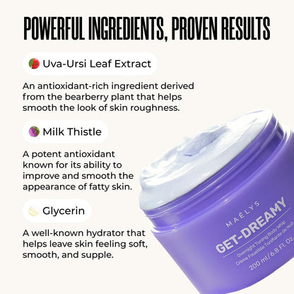 MAËLYS GET-DREAMY Overnight Toning Whip - Body Firming Whip That Works While You Sleep - Helps Target the Appearance of Loose Skin on the Body