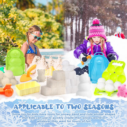 11Pcs Snowball Maker Tool Winter Snow Toys Kit, Sand Molds Beach Toys Plastic Snow Molds, Snow Toys for Kids Outdoors, Children'S Winter Accessories, Ages 3+