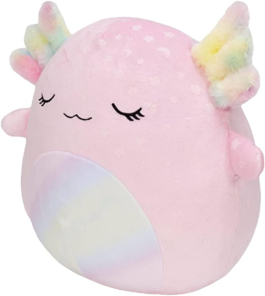 Squishmallows Official Kellytoy 14-Inch Cressida Axolotl Glow-in-the-Dark Soft Plush Toy