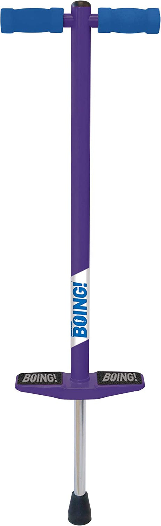 Geospace Jumparoo Boing! JR. Steel Pogo Stick for Children Weighing 50-90 lbs by Air Kicks - Compact Outdoor Activity Toy for Boys and Girls Promoting Exercise, Balance, and Coordination (Purple)