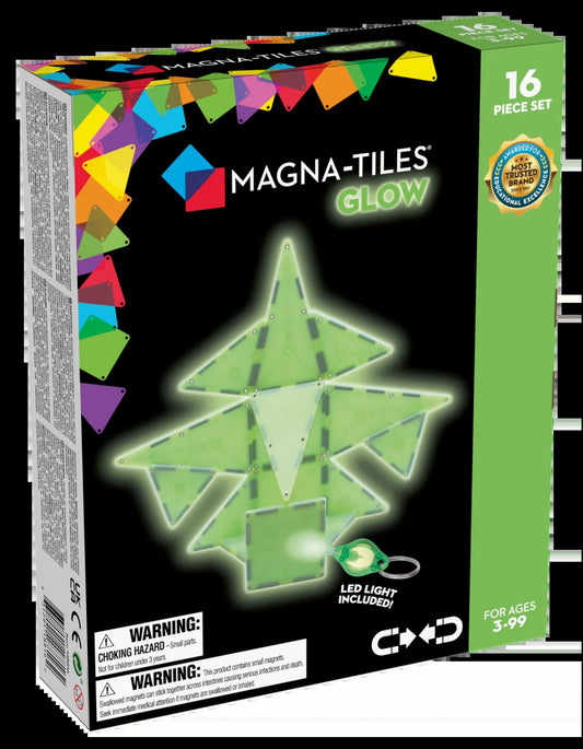 Glow 16-Piece Magnetic Construction Set, the ORIGINAL Magnetic Building Brand