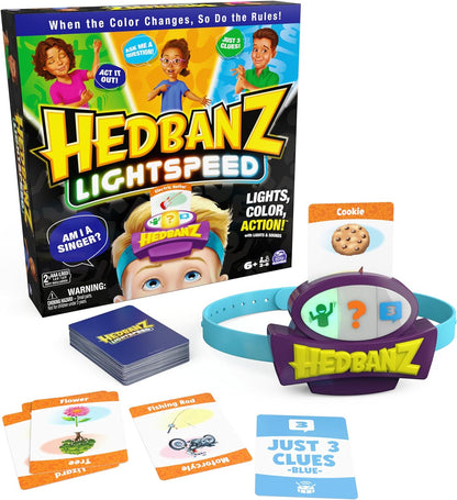Spin Master Games, Hedbanz 2023 Edition with New Cards, Picture Guessing Board Game, for Family & Kids, 2-6 Players, for Ages 6 & Up